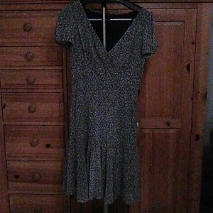 Chaps shirt sleeve navy floral dress